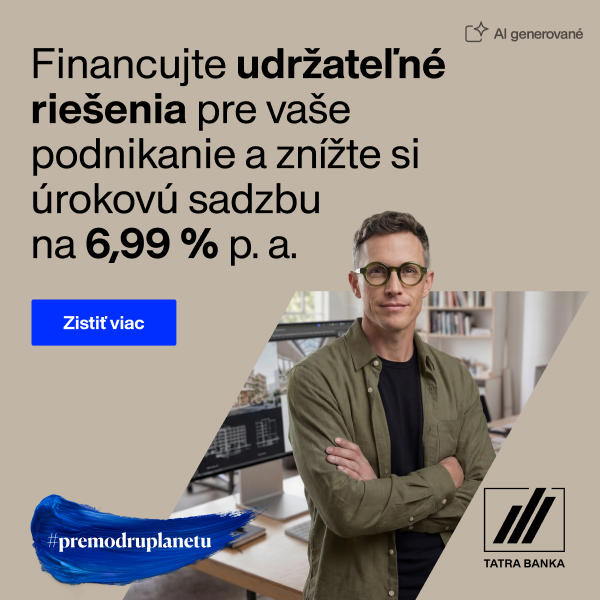 Financujte udržateľné riešenia pre vaše podnikanie a znížte si úrokovú sadzbu na 6,99 % p. a.